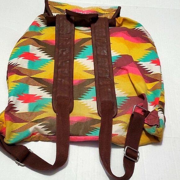 Mossimo Boho Azte  Southwestern Pattern Large Canvas Backpack - Picture 5 of 11